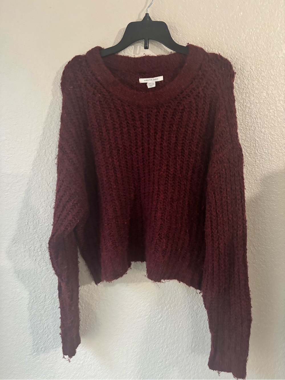 American Eagle Outfitters Chunky Crewneck Sweater - Burgundy